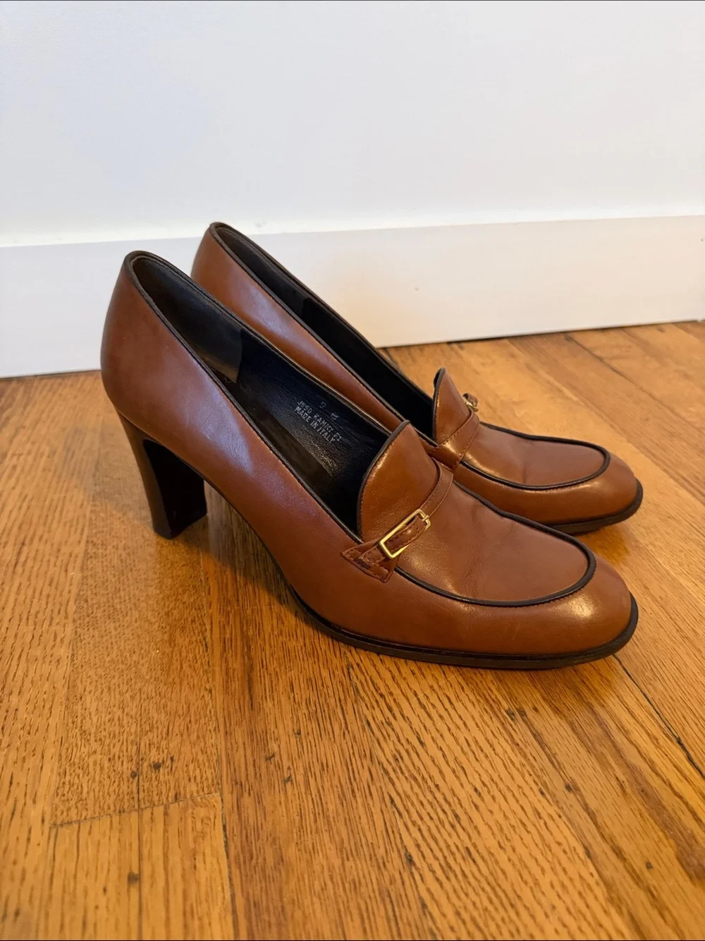 Coach Kammy Tan Leather Loafers with Gold Accent